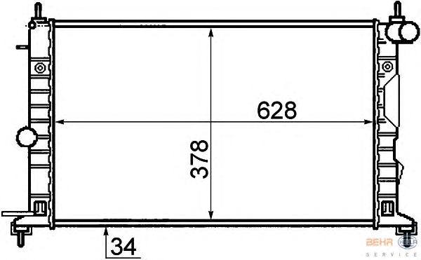 Радиатор, охлаждение двигателя HELLA 8MK 376 718-731