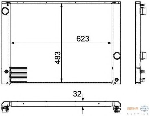 Радиатор, охлаждение двигателя HELLA 8MK 376 745-761