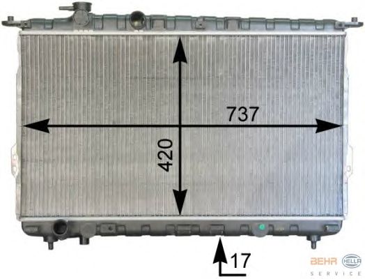 Радиатор, охлаждение двигателя HELLA 8MK 376 762-481