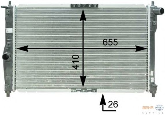 Радиатор, охлаждение двигателя HELLA 8MK 376 762-701