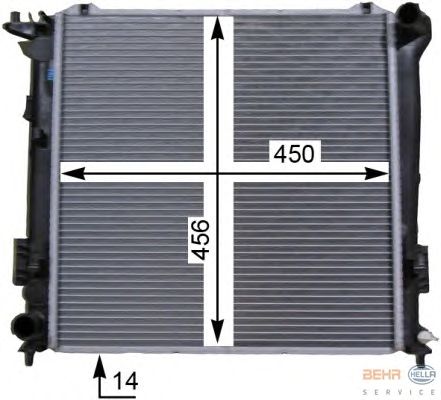 Радиатор, охлаждение двигателя HELLA 8MK 376 763-321