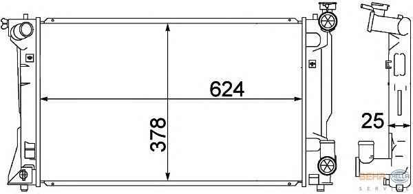 Радиатор, охлаждение двигателя HELLA 8MK 376 773-691