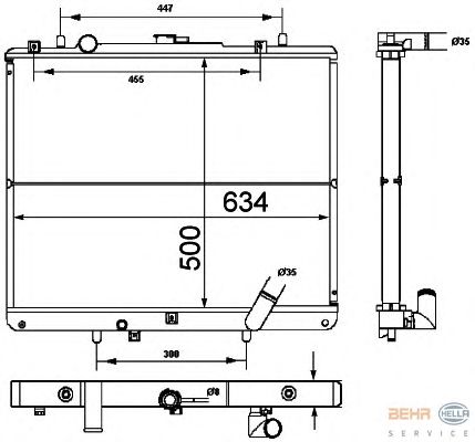 Радиатор, охлаждение двигателя HELLA 8MK 376 787-111
