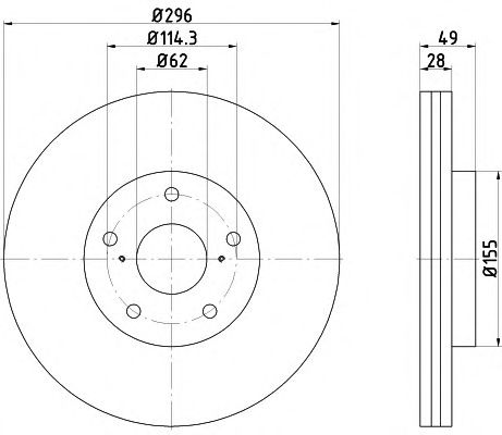 Тормозной диск HELLA 8DD 355 117-431