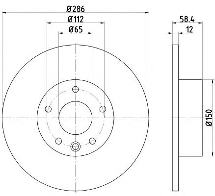 Тормозной диск HELLA 8DD 355 113-841 PRO