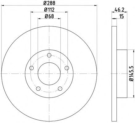 Тормозной диск HELLA 8DD 355 102-781 PRO