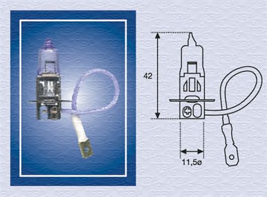 Лампа накаливания, противотуманная фара; Лампа накаливания MAGNETI MARELLI 002563100000