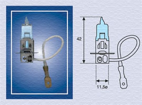 Лампа накаливания, противотуманная фара; Лампа накаливания MAGNETI MARELLI 002604100000
