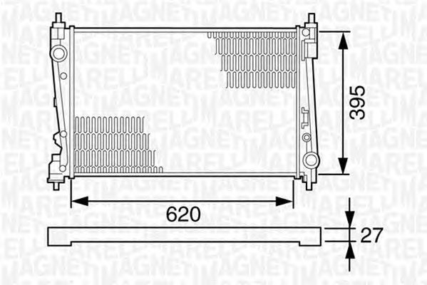 Радиатор, охлаждение двигателя MAGNETI MARELLI 350213124800