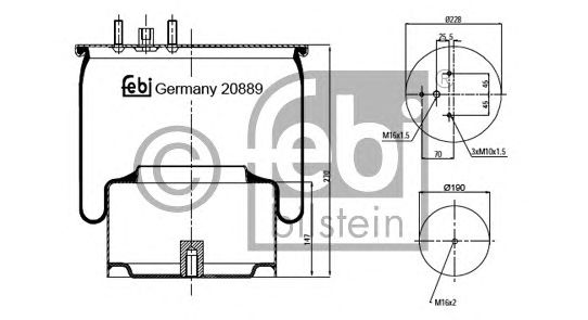 Пневмоподушка підвіски FEBI BILSTEIN 20889