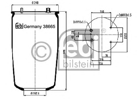 Пневмоподушка підвіски FEBI BILSTEIN 38665