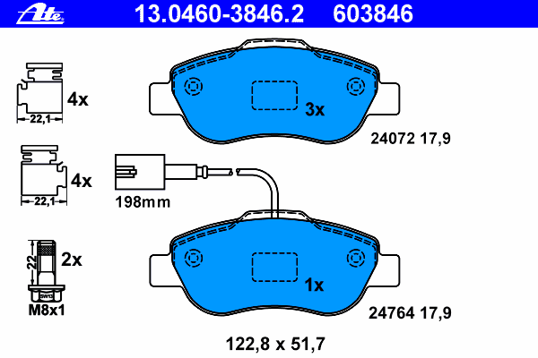 Тормозные колодки ATE 13.0460-3846.2