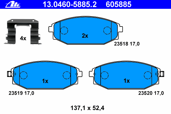 Тормозные колодки ATE 13.0460-5885.2