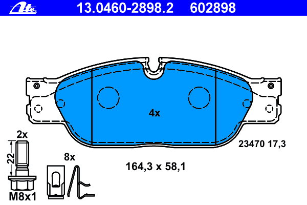 Тормозные колодки ATE 13.0460-2898.2