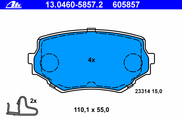 Тормозные колодки ATE 13.0460-5857.2