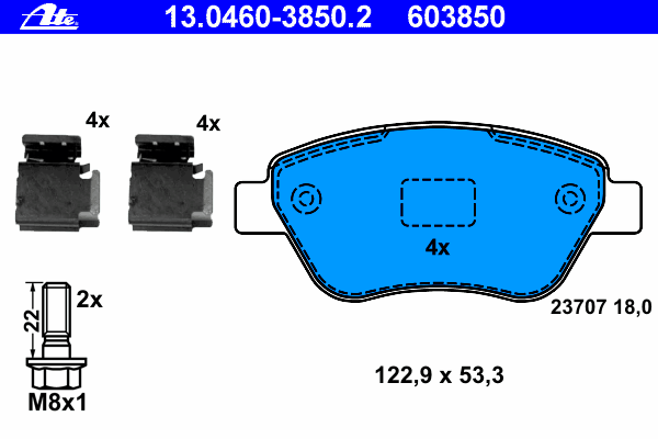 Тормозные колодки ATE 13.0460-3850.2