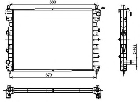 Радиатор, охлаждение двигателя NRF 53096