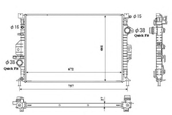 Радиатор, охлаждение двигателя NRF 53811