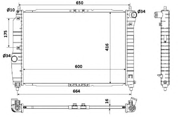Радиатор, охлаждение двигателя NRF 53902