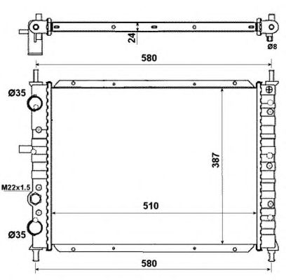Радиатор, охлаждение двигателя NRF 58013
