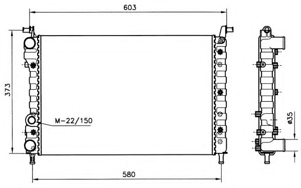 Радиатор, охлаждение двигателя NRF 58221