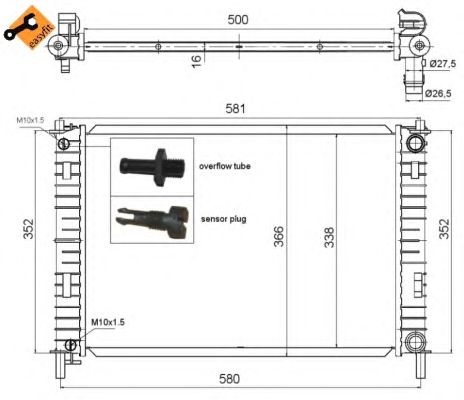 Радиатор, охлаждение двигателя NRF 58276