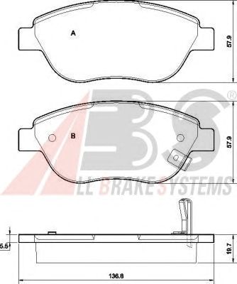 Тормозные колодки A.B.S. 37564
