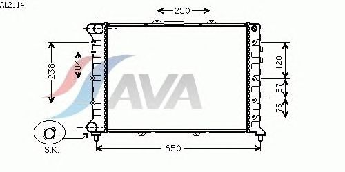 Радиатор, охлаждение двигателя AVA QUALITY COOLING AL2114