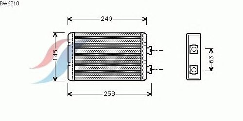 Радиатор отопителя AVA QUALITY COOLING BW6210
