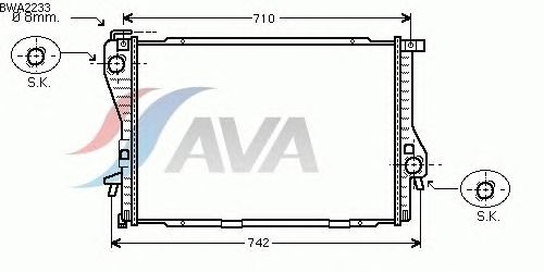 Радиатор, охлаждение двигателя AVA QUALITY COOLING BWA2233