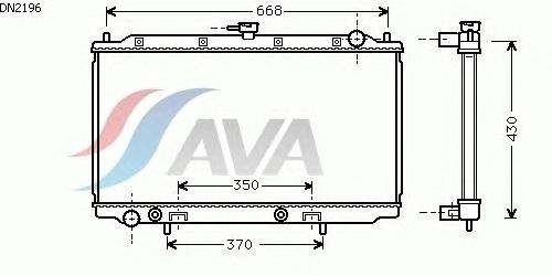 Радіатор, охолодження двигуна AVA QUALITY COOLING DN2196