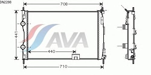 Радиатор, охлаждение двигателя AVA QUALITY COOLING DN2288
