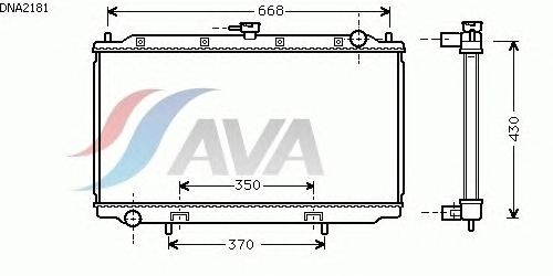 Радиатор, охлаждение двигателя AVA QUALITY COOLING DNA2181