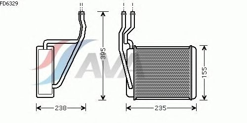 Радиатор отопителя AVA QUALITY COOLING FD6329