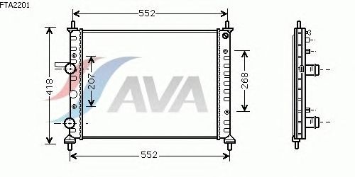 Радиатор, охлаждение двигателя AVA QUALITY COOLING FTA2201