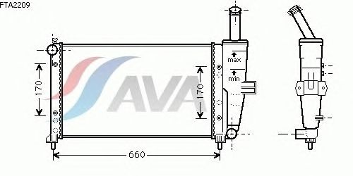 Радиатор, охлаждение двигателя AVA QUALITY COOLING FTA2209