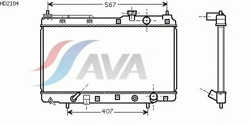 Радиатор, охлаждение двигателя AVA QUALITY COOLING HD2104