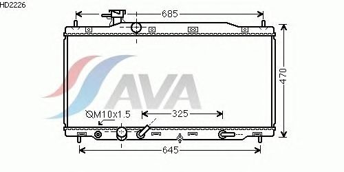 Радиатор, охлаждение двигателя AVA QUALITY COOLING HD2226