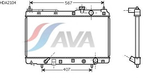 Радиатор, охлаждение двигателя AVA QUALITY COOLING HDA2104
