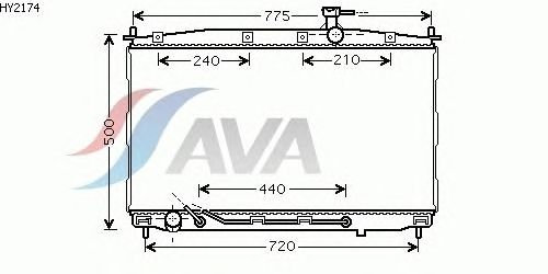Радиатор, охлаждение двигателя AVA QUALITY COOLING HY2174