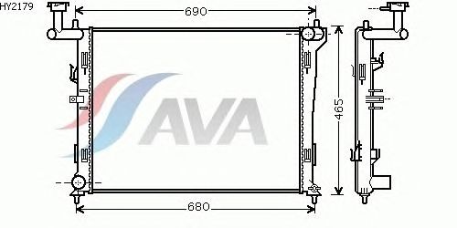 Радиатор, охлаждение двигателя AVA QUALITY COOLING HY2179