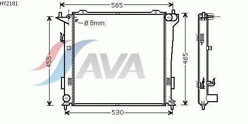 Радиатор, охлаждение двигателя AVA QUALITY COOLING HY2181