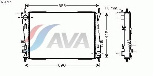 Радиатор, охлаждение двигателя AVA QUALITY COOLING JR2037