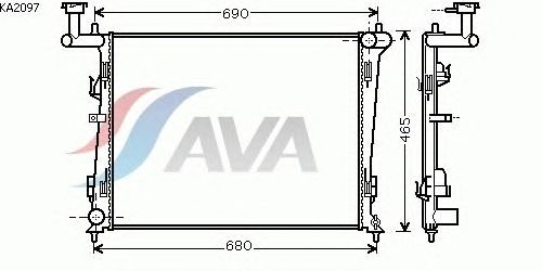 Радиатор, охлаждение двигателя AVA QUALITY COOLING KA2097