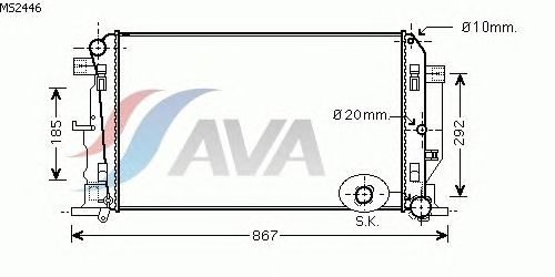 Радиатор, охлаждение двигателя AVA QUALITY COOLING MS2446