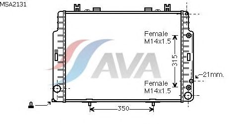 Радиатор, охлаждение двигателя AVA QUALITY COOLING MSA2131