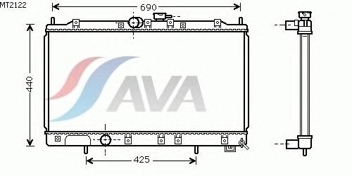 Радиатор, охлаждение двигателя AVA QUALITY COOLING MT2122