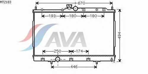 Радиатор, охлаждение двигателя AVA QUALITY COOLING MT2183