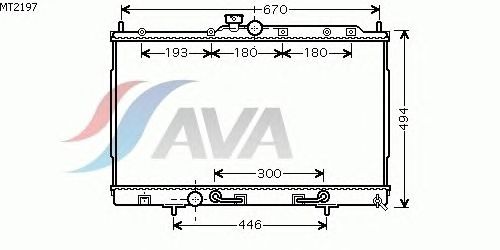 Радиатор, охлаждение двигателя AVA QUALITY COOLING MT2197