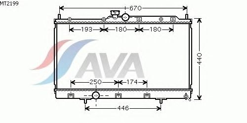 Радиатор, охлаждение двигателя AVA QUALITY COOLING MT2199